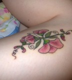 Cute Sweet Pea Flowers Tattoo Design for Girls