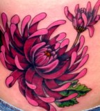 Lovely Colorful Girl Sweet Pea Flower Tattoo