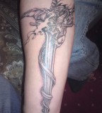 Dragon and Dagger Tattoo Design