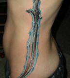 Cool Ribs Sword Tattoo