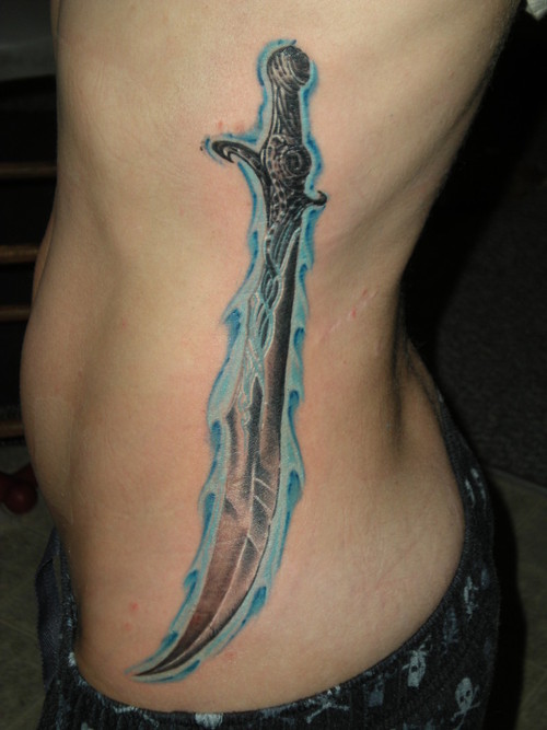 Cool Ribs Sword Tattoo