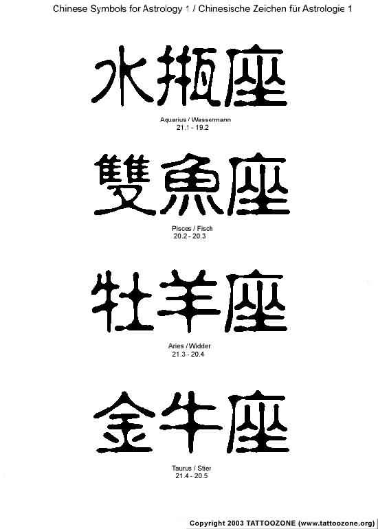 Chinese Tattoos Symbol Design Ideas