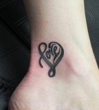 Style of Love Symbol Tattoo On Foot