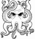 Cool Octopus Outline Tattoo Design