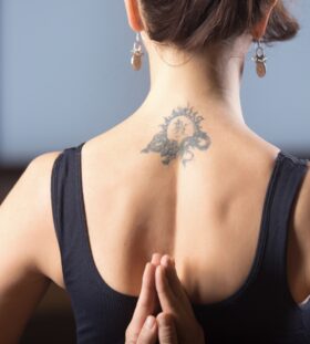 Tattoo on neck for women