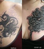 Black Roses Cover Up Tattoos