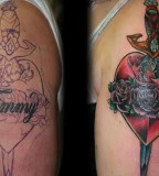 Heart And Blade Tattoo Cover Up