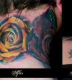 Great Flowers On The Neck Tattoo Cover Up Ideas