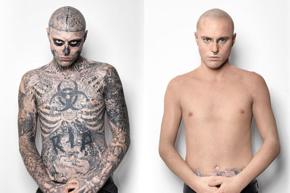 Zombie Boy Rick Genest Covers Up His Tattoos