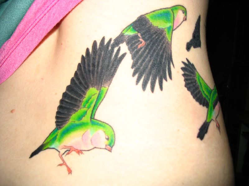Award Winning Bird Shaped Tattoo Design for Girls