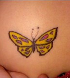 Small Yellow Butterfly Tattoo Design for Women