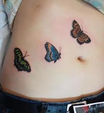 Three Cute Butterfly Shaped Tattoo Design for Girls