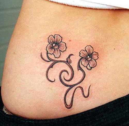 Wonderful Flower Girls Small Tattoo Design