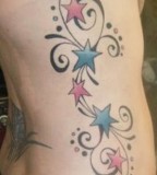 Star Tattoo Design on Ribs for Women