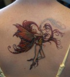 Angel Wings Shaped Tattoo Design for Girls