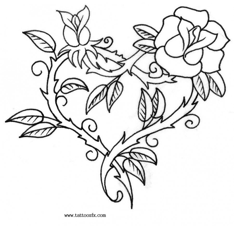 Tattoo Designs Of Flowers Heart Shapes