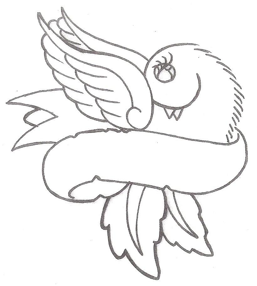 Animal Tattoo Designs Bird And Banner Tattoo: Dove Ribbon