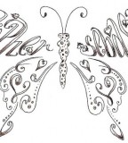 Butterfly-Inspired Name Custom Tattoo by Denise A Wells