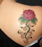 Lovely Rose Inspired Tattoo to Describe A Name for Girls