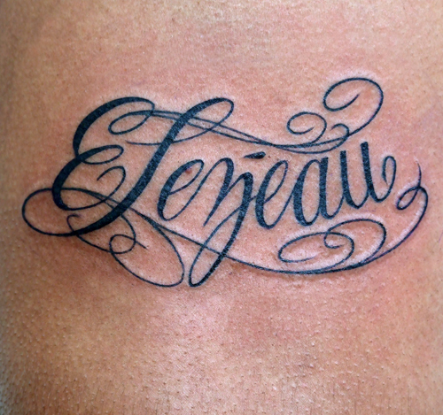 Exotic Tattoo Script Writing Name Design