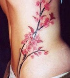 Red Floral Tattoo Designs for Women