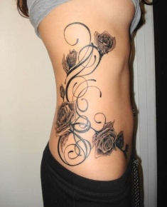 Gothic Rose Tattoo Design for Women