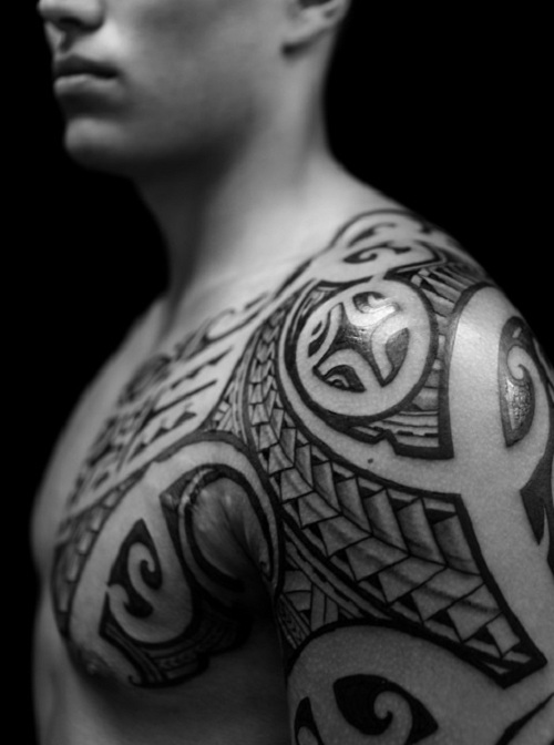 New Tribal Tattoos On Chest Designs For Men