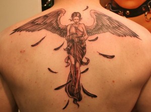Upper Back Rosary Tattoo Designs For Men