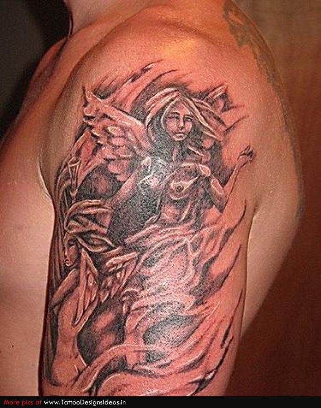 Arm Tattoo Design Of Angel Tattoo Designs For Men