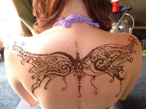 Best Swirly Butterfly Shoulders / Back Tattoo Ideas For Women