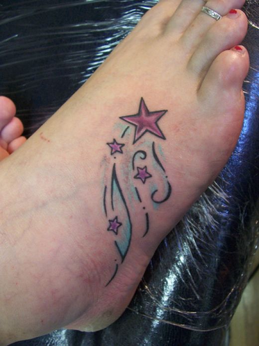 Star Tattoos on Feet – Feminine Tattoos for Women