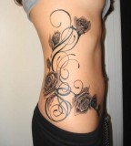 Swirly Rose Flower Tattoo Design Ideas For Women Photos