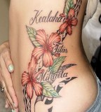 Beautiful Floral / Flowers and Lettering Tattoo Designs For Women Fashionmasti