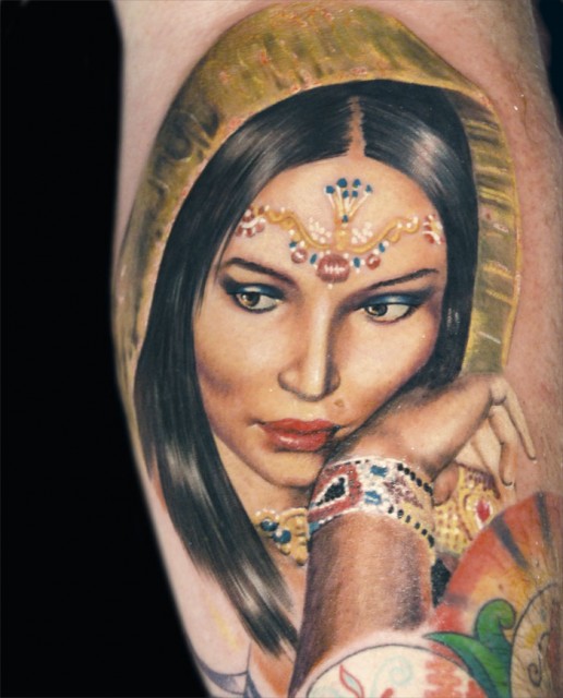 Indian Women Face Tattoos for Women