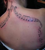 Neck Art Body Tattoos - Music Notes Tattoos
