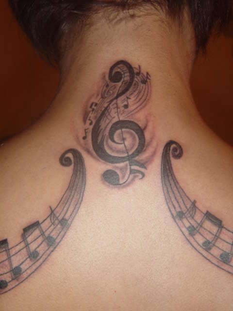 Music Tattoo Ideas On Back Neck