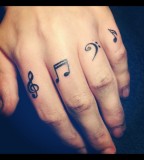 Musical Notes Tattoo On Finger