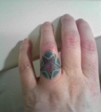 Beautiful Star Shaped Tattoo Design on Ring Finger