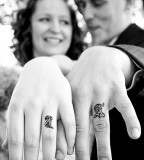 Sweet Couple Tattoo Design on Ring Finger
