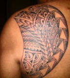 Polynesian Tattoo On Shoulder Blade