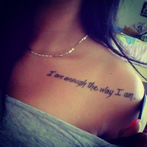 Cool Quote Tattoo for Girl