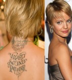Mena Suvari's Back / Neck Tattoo Designs for Women - Celebrity Tattoos
