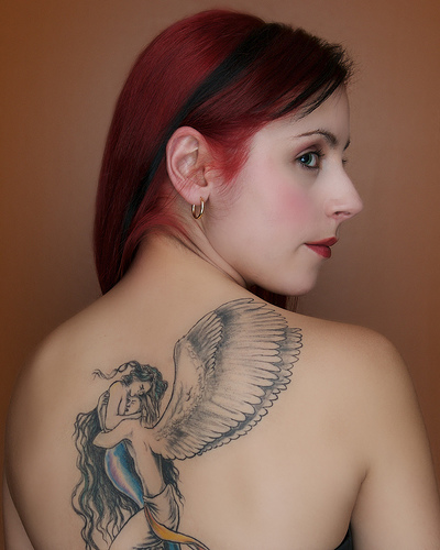 Beautiful Women with Angels Back-Tattoo Design – Tattoos for Women