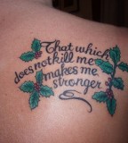 Beautiful Tattoo Quotes on Girls' Back Shoulder