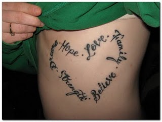 Heart-Style Beautiful Quotes Tattoo for Girls