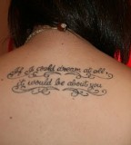 Nice Romantic Tattoo Quotes on the back for Girls