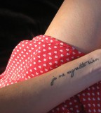 Love Quotes Tattoo on Forearm