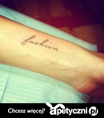 Short Quote “Fashion” Tattoo For Girls