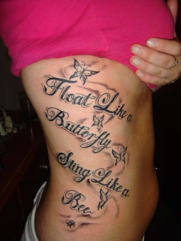 Amazing Life Quote Tattoo on the Hip For Girls