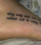 Tattoo Of Quotes On Feet For Girl